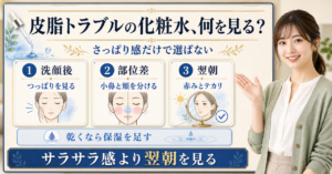ベタつきと乾燥を分けて皮脂トラブルケア化粧水を選ぶ方法
