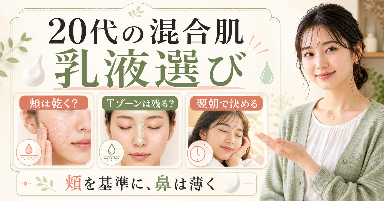 乳液 おすすめ 20代 混合肌の判断ポイント