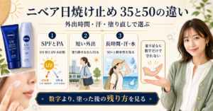 ニベア 日焼け止め 35 50 違いの判断ポイント