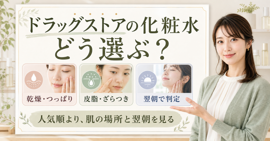 ドラッグストアのおすすめ化粧水を乾燥・皮脂・刺激と表示確認で選ぶ判断ボード