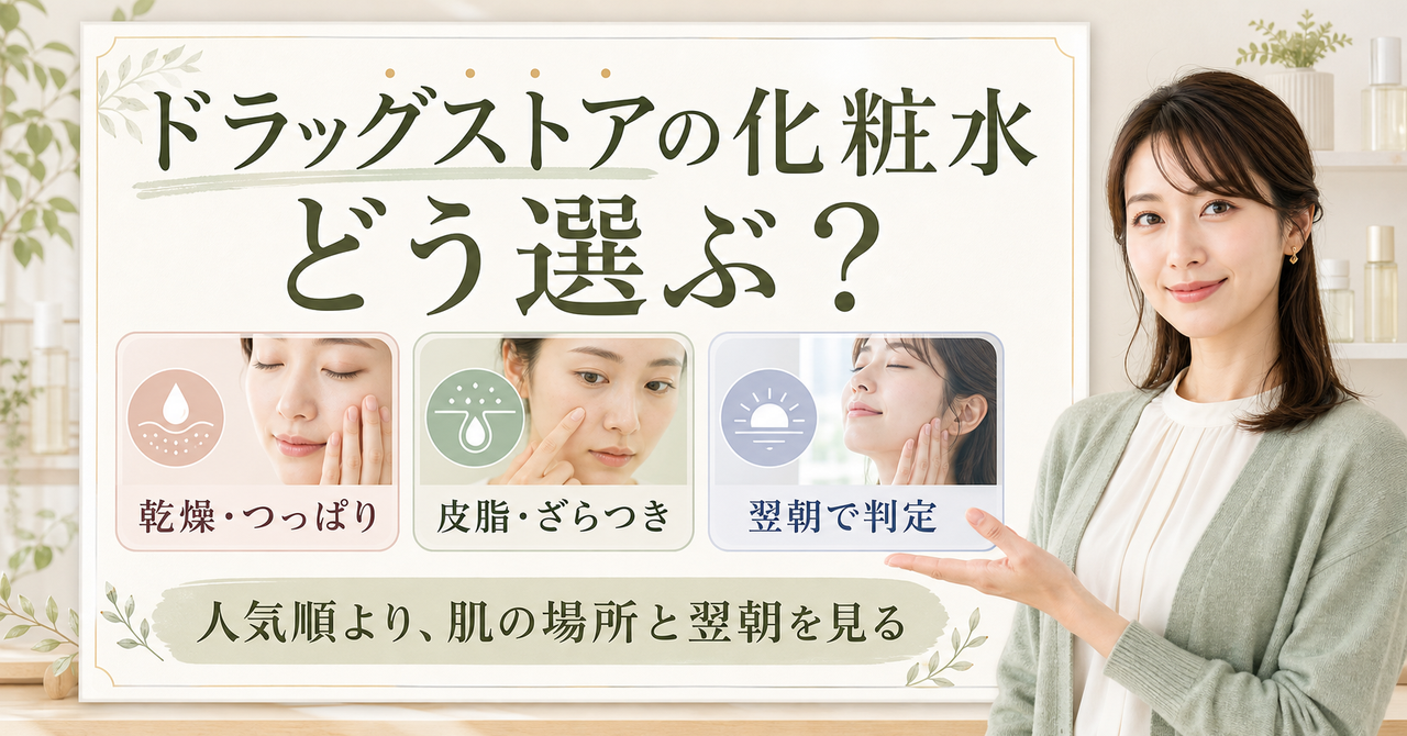 ドラッグストアのおすすめ化粧水を乾燥・皮脂・刺激と表示確認で選ぶ判断ボード