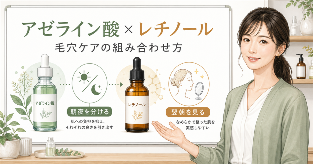 アゼライン酸とレチノールを毛穴の見え方・刺激・同日別日で選ぶ判断ボード