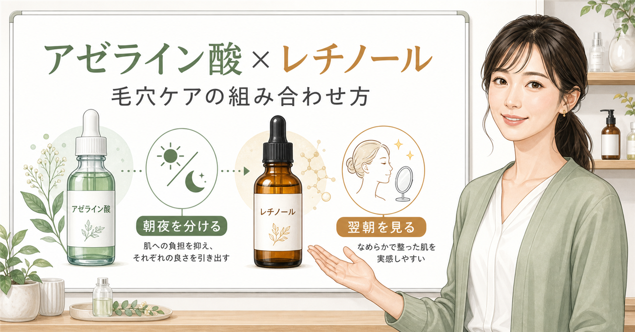 アゼライン酸とレチノールを毛穴の見え方・刺激・同日別日で選ぶ判断ボード