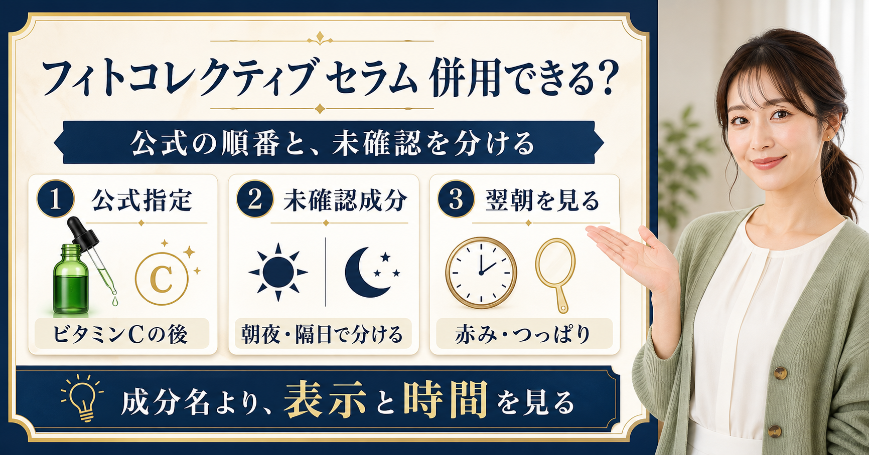 フィトコレクティブ セラムと他の成分を併用するイメージ