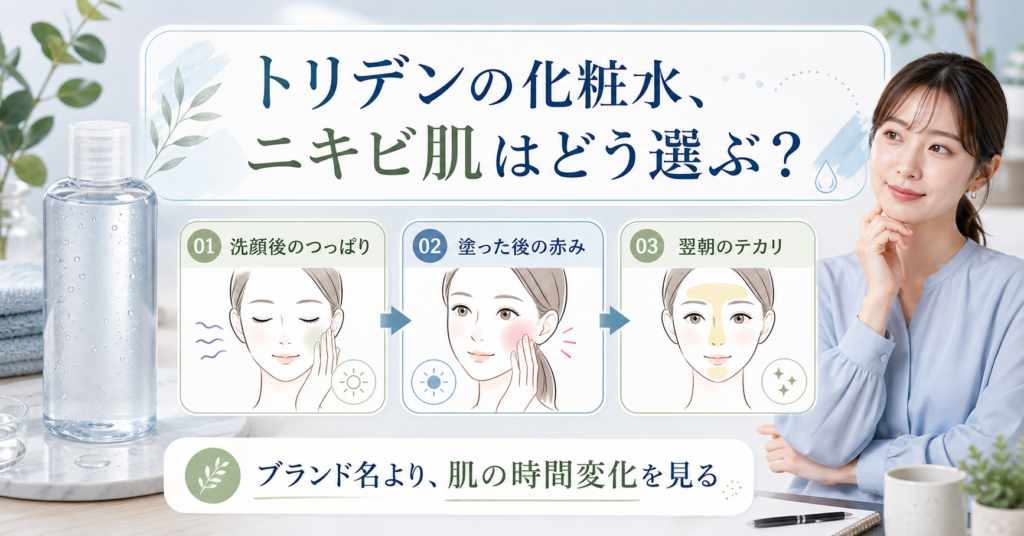 トリデン 化粧水 ニキビはどう考える？毛穴・皮脂・肌質の視点で整理???????