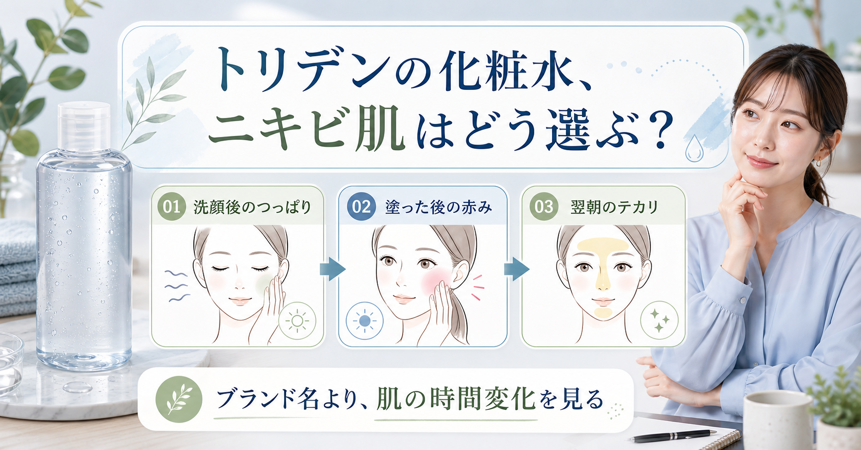 トリデン 化粧水 ニキビはどう考える？毛穴・皮脂・肌質の視点で整理???????