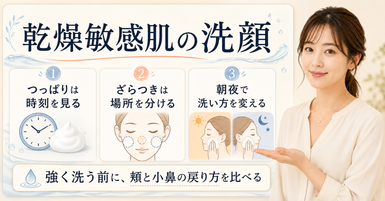 乾燥敏感肌の洗顔を選ぶイメージ
