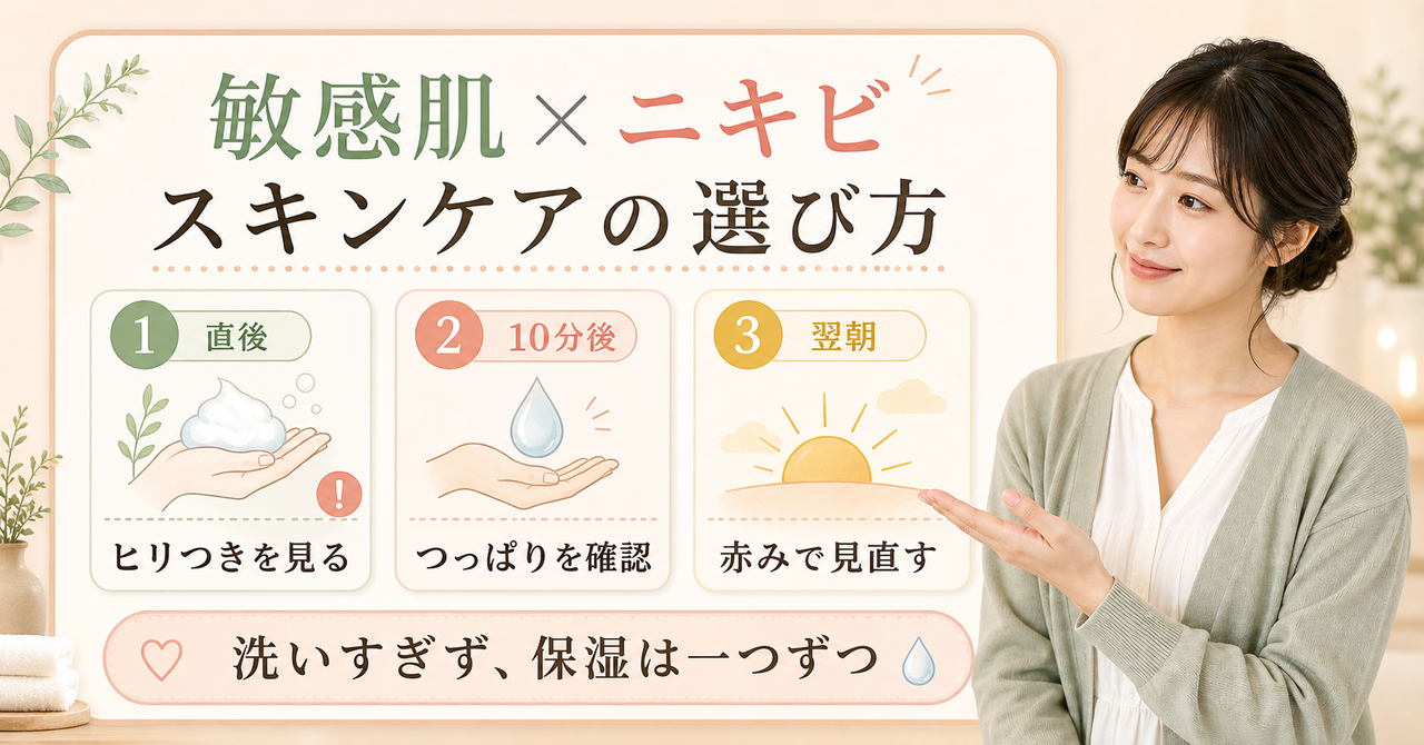 敏感肌のニキビ向けスキンケアのイメージ