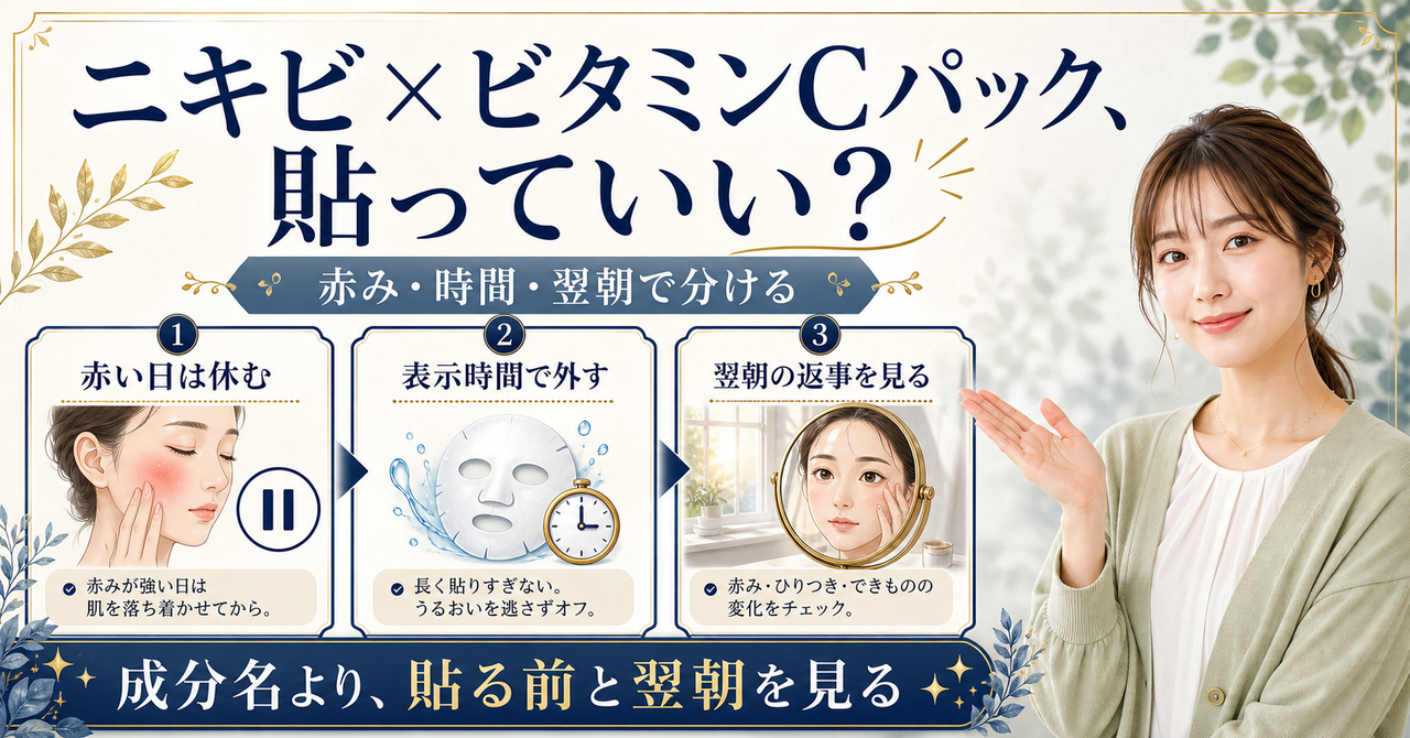 ニキビとビタミンCパックの判断イメージ