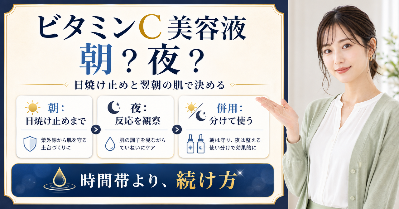ビタミンc美容液 朝か夜かはどう考える？毛穴・皮脂・肌質の視点で整理???????