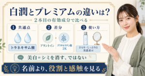 白潤化粧水と白潤プレミアムの違いを比べる確認ポイント