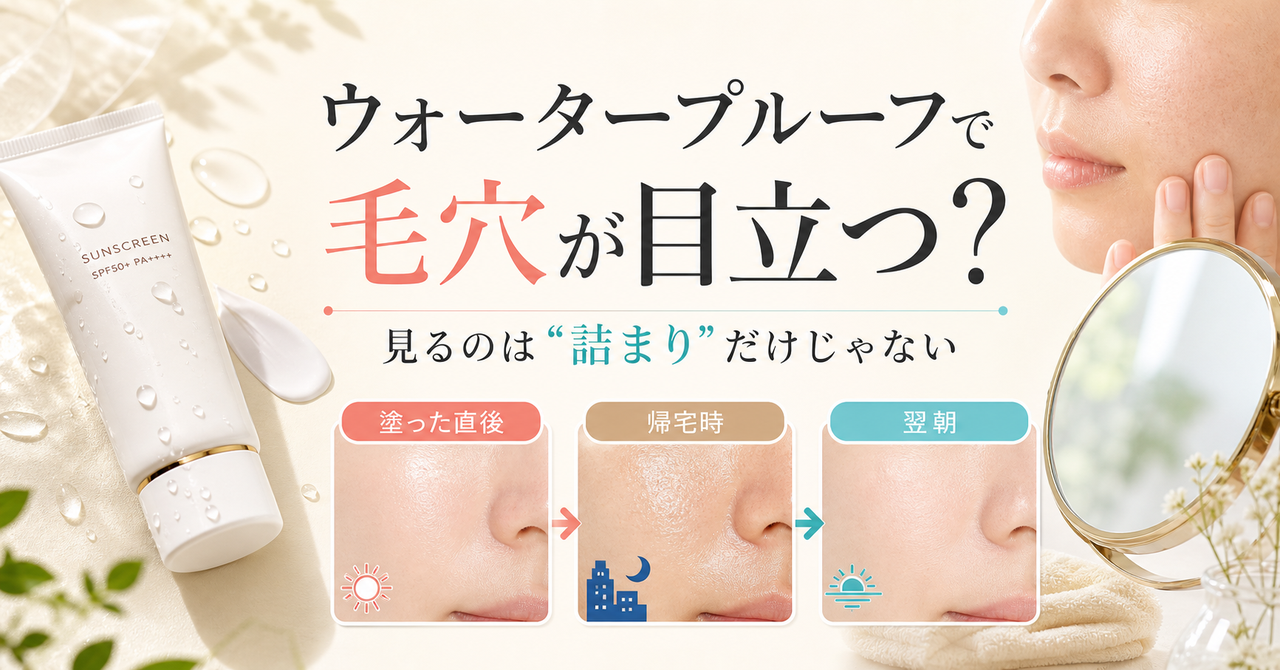 ウォータープルーフのスキンアクアで毛穴が目立つときの判断