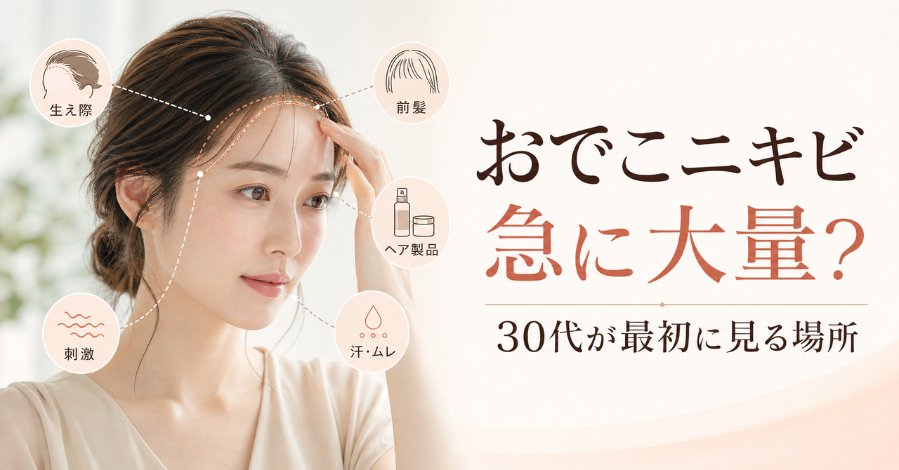 30代のおでこニキビが急に大量に出たときに見る場所と受診境界