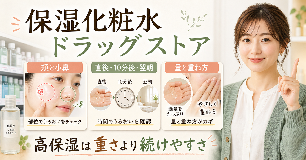 ドラッグストアの保湿化粧水を乾燥と重さで選ぶ
