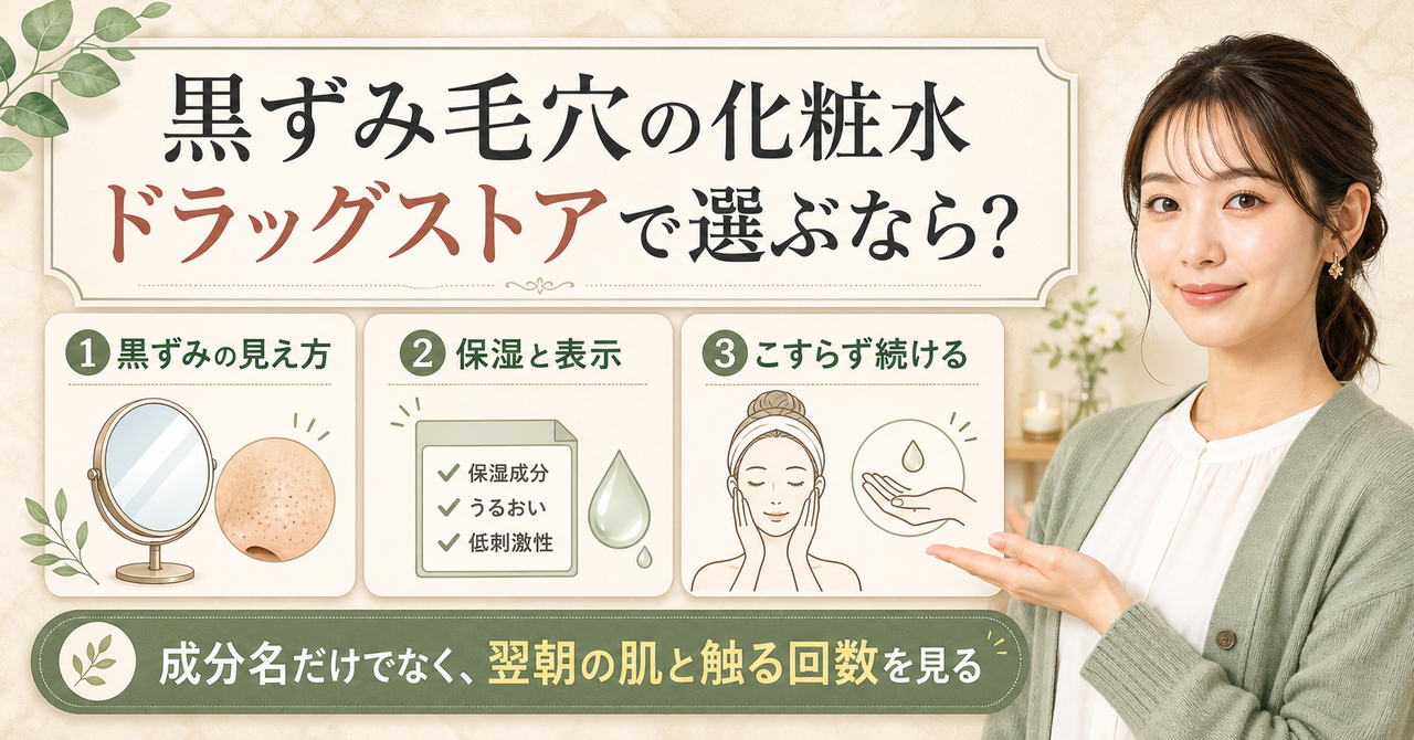 黒ずみ毛穴向け化粧水を保湿と表示で選ぶ