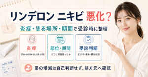 リンデロンでニキビが悪化したように見えるとき炎症、部位期間、受診判断を分ける図解