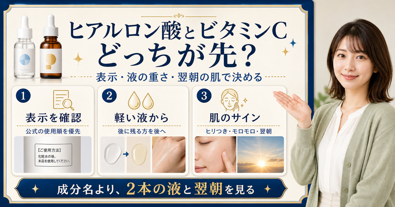 ヒアルロン酸とビタミンCの順番を整理した美容ボード