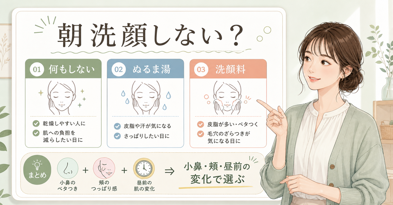 朝洗顔しない場合の判断ポイントを整理した美容ボード