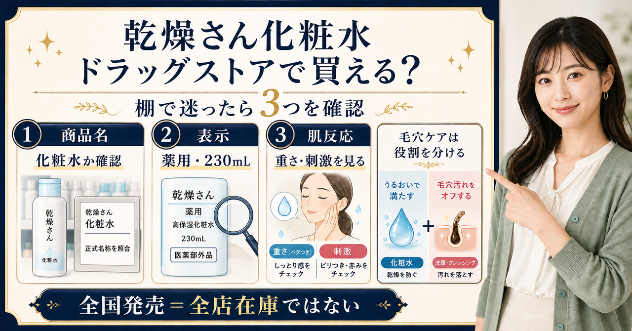 乾燥さん 化粧水 ドラッグストアの判断ポイントを整理した美容ボード