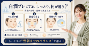 白潤プレミアム 化粧水しっとり 違いの判断ポイントを整理した美容ボード