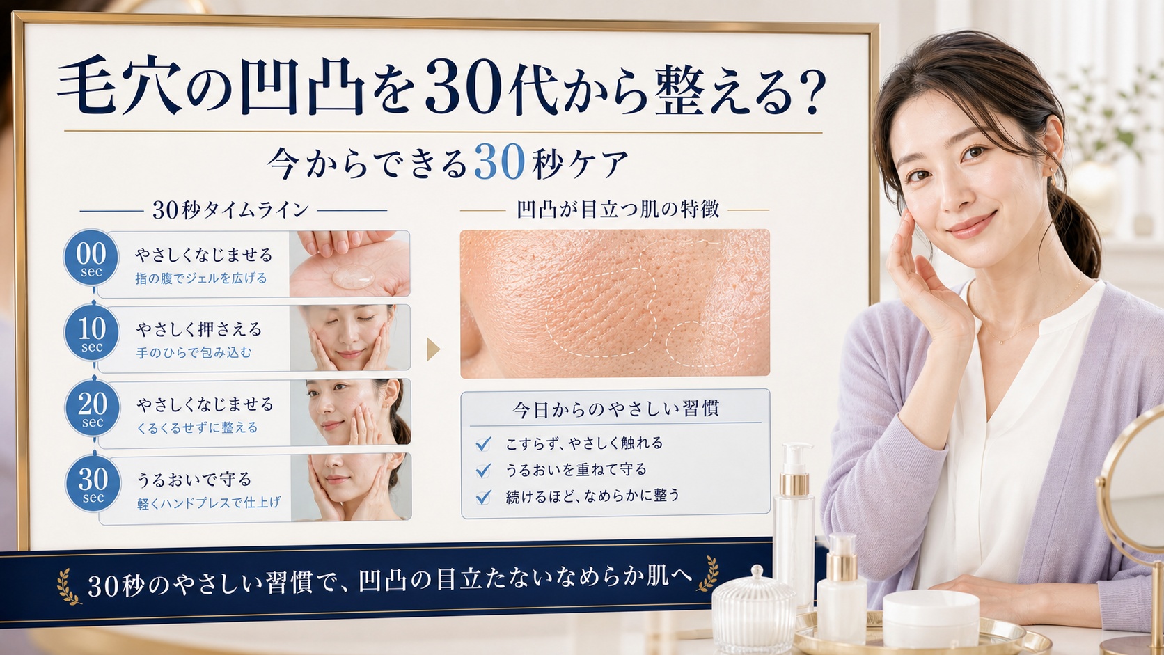 30代で毛穴が戻らない理由｜出口の硬さを整える夜ケア｜Chocobra