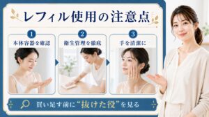 レフィル使用時の容器と衛生面の注意点を解説するBeauty Board