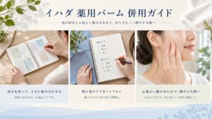 イハダ薬用バームの併用を解説するビューティーボード