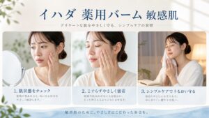 イハダ薬用バームの敏感肌向けケアを解説するビューティーボード