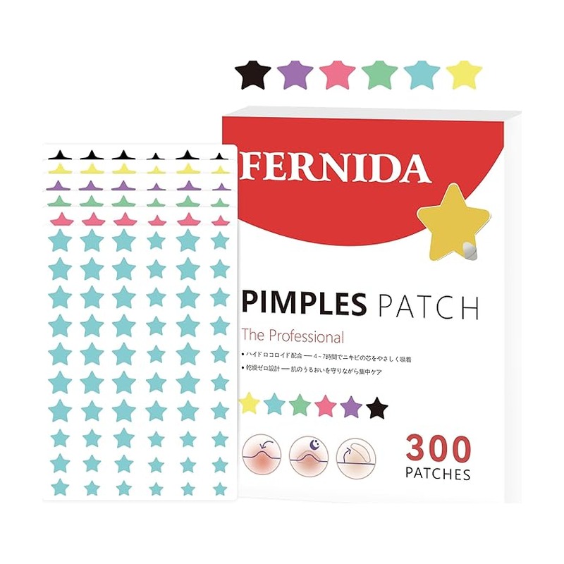 FERNIDA ニキビパッチ 星 スポットパッチ 6カラー 星型 300pcs 大容量の商品画像