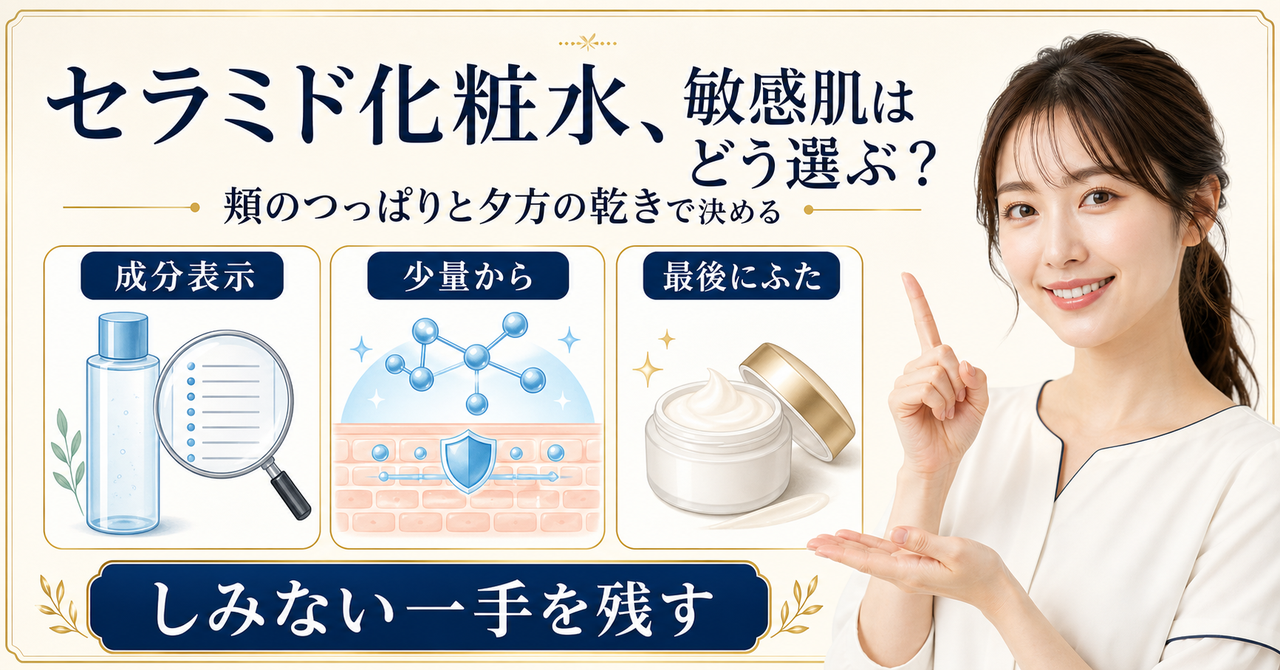 セラミド化粧水 敏感肌はどう考える?毛穴・皮脂・肌質の視点で整理