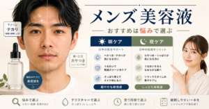 皮脂や乾燥など悩み別にメンズ美容液を選ぶ比較ボード