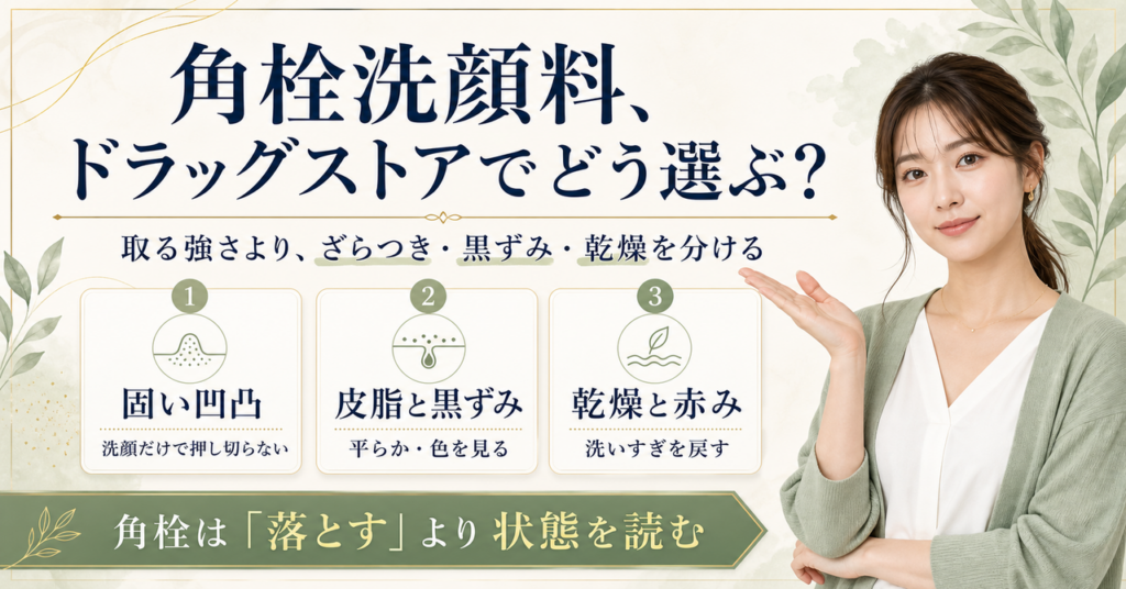 角栓洗顔料を肌状態から選ぶイメージ