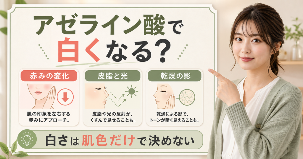 メディキューブのアゼライン酸で白く見える変化を分けて確認するアイキャッチ