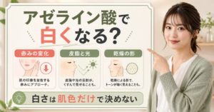 メディキューブのアゼライン酸で白く見える変化を分けて確認するアイキャッチ