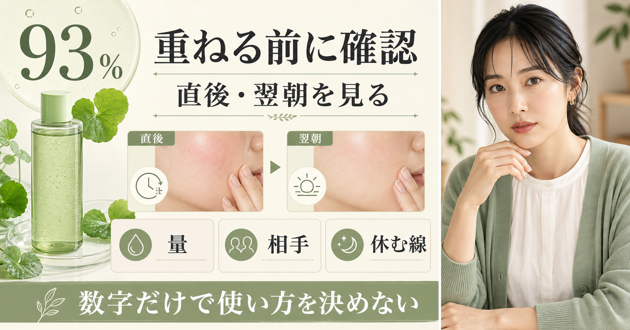 numbuzin 1番 青草たっぷり93％整肌トナー 注意点に対応する記事用アイキャッチ。