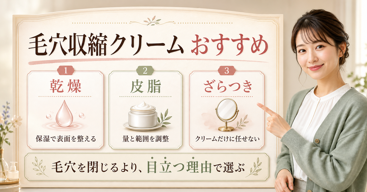 毛穴収縮クリームを肌状態から選ぶ図