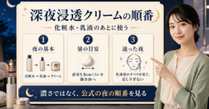 ソフィーナ iP ゴールデンタイムリペア 深夜浸透クリームはスキンケアのどの順番？朝夜ルーティンでの入れ方