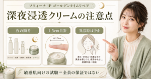 ソフィーナ iP ゴールデンタイムリペア 深夜浸透クリームの注意点は？肌荒れを避けるために見直したい使い方