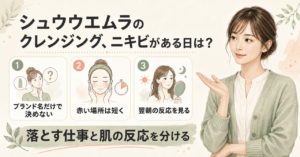 シュウウエムラのクレンジングを肌状態から考えるイメージ
