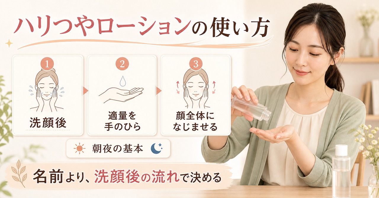 ハリつやローションの使い方を整理した美容ボード