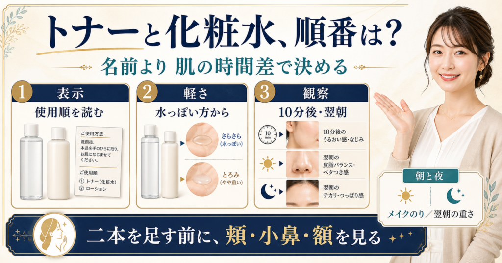 トナーと化粧水を使う順番のイメージ