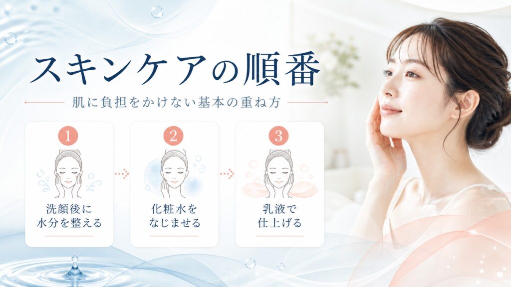 スキンケアの順番を示す美容ケアカード