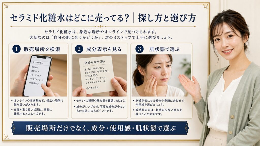 セラミド化粧水の販売場所と選び方を解説するBeauty Board