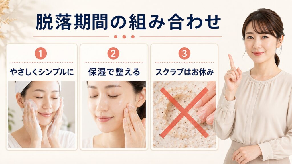 BQCELLハーブピーリング後の鎮静ケアと避けたい組み合わせを示す3ステップ
