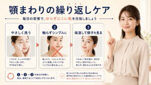 顎まわりの繰り返しが気になるときのやさしい洗顔と保湿3ステップ