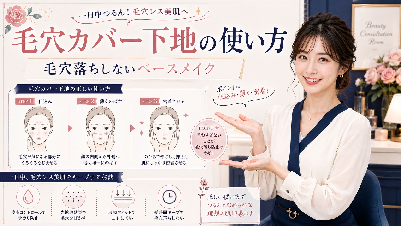 毛穴カバー下地のおすすめな使い方｜一日中毛穴落ちしないベースメイク術 Beauty Board