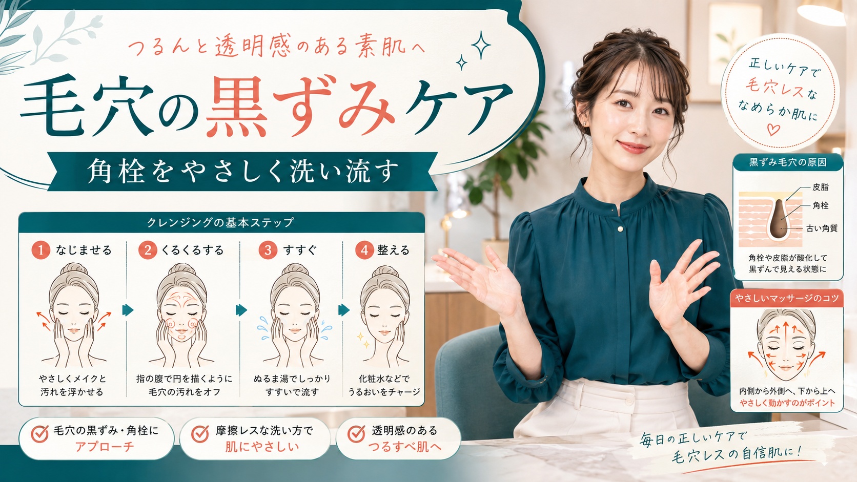 毛穴の黒ずみを落とすクレンジングの極意｜頑固な角栓を溶かす正しい洗い方 Beauty Board