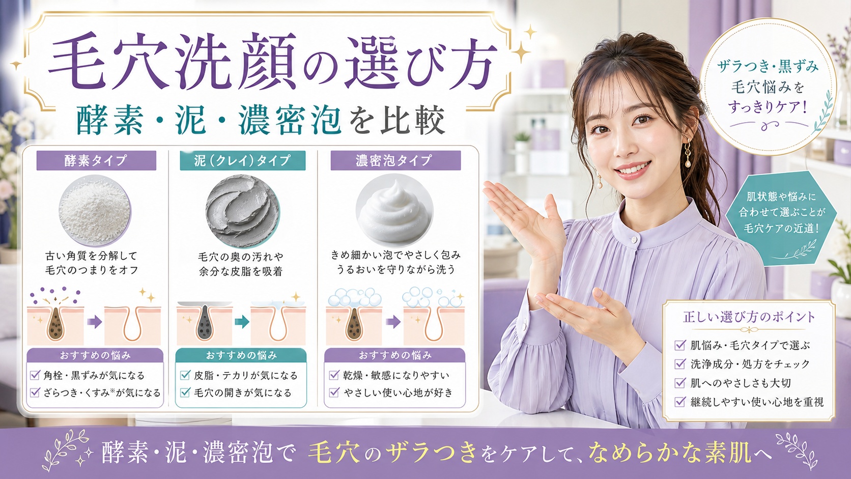 毛穴洗顔のおすすめと正しい選び方｜酵素・泥・濃密泡でザラつきを解消 Beauty Board