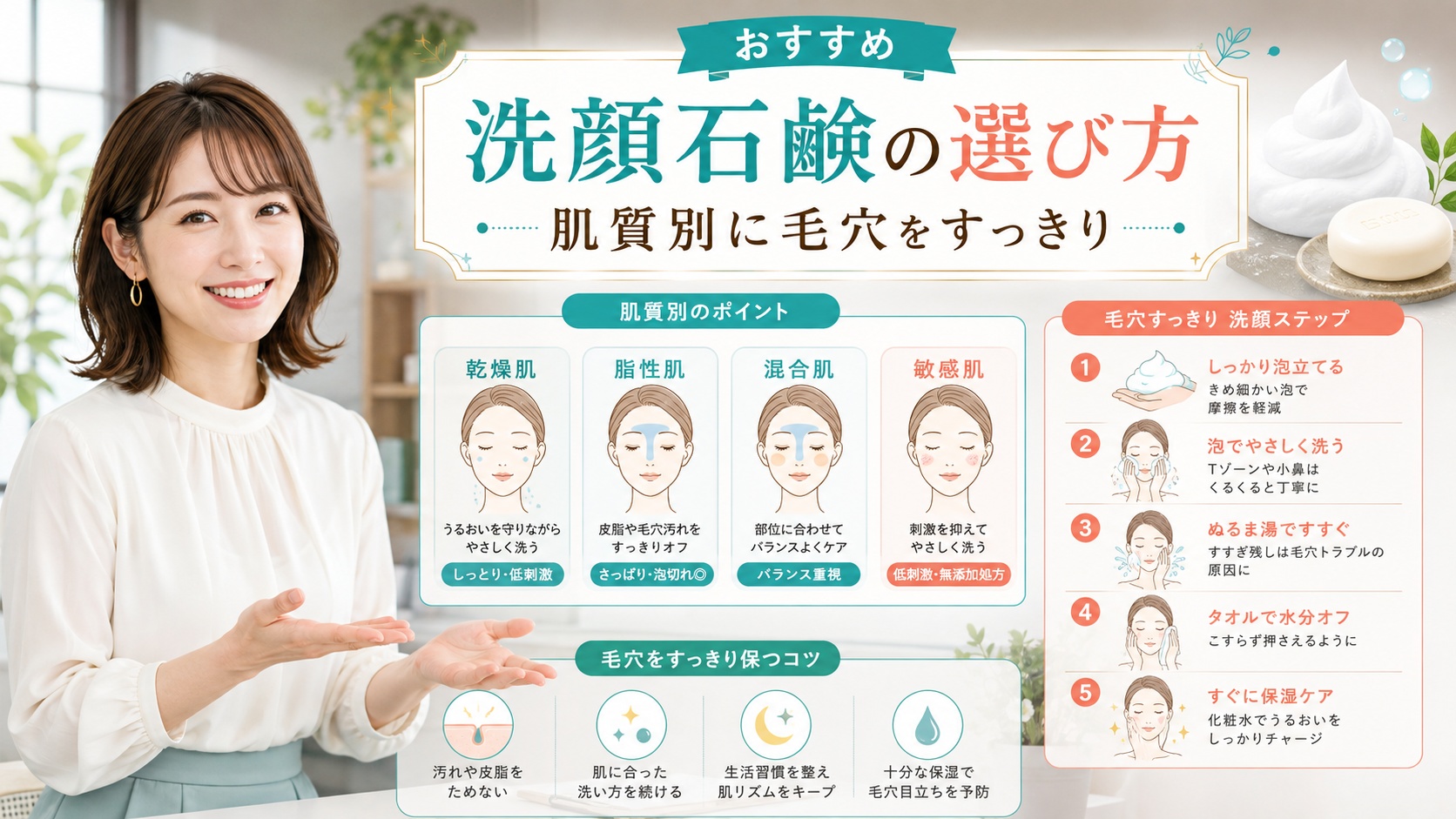 おすすめ洗顔石鹸の選び方と使い方｜毛穴をすっきり洗う肌質別ガイド Beauty Board