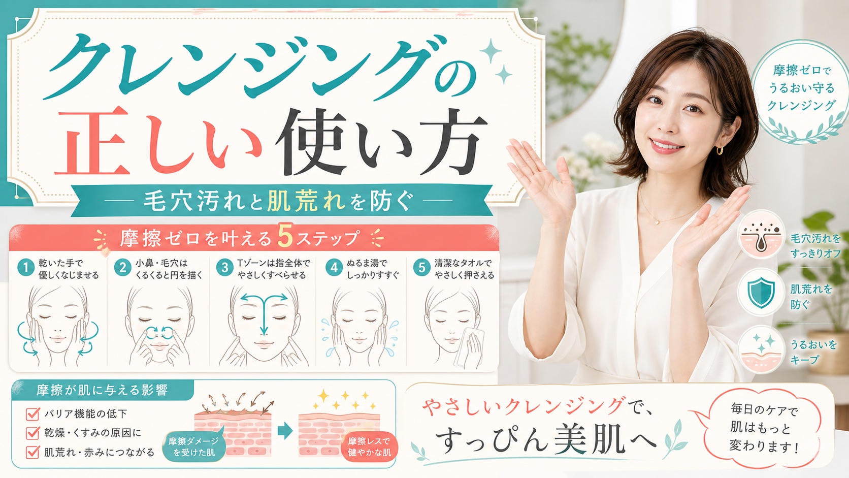 クレンジングの正しい使い方|毛穴汚れを落とし肌荒れを防ぐ摩擦ゼロ手順 Beauty Board